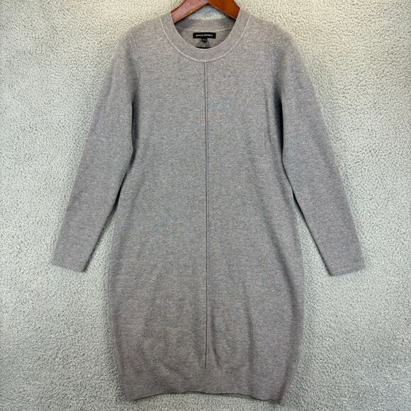 Banana Republic Serene Sweater Dress Medium 2020 Gray Knit Stretch Comfort LS - Picture 1 of 11
